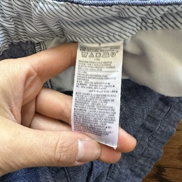 Old Navy Everyday Shorts Yellow Tropical Print Linen Rayon Mid Rise Zip Fly 8 - Picture 14 of 17